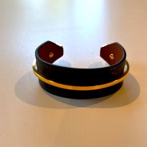 Hermes Men’s Leather Cuff Bracelet Accessory Size 60